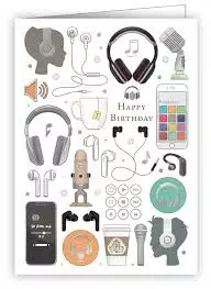 Kortti-Onnittelukortti + kuori, mini, Happy Birthday - Musiikkiaiheiset Lahjatavarat - 1910 - 1