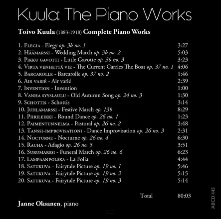 Kuula, Toivo / Oksanen, Janne : Complete Piano Works - Klassinen CD - 210 - 1