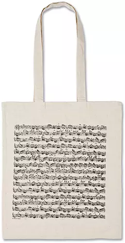 Valkoinen nuottikassi - Musiikkiaiheiset Lahjatavarat - 1131 - 1