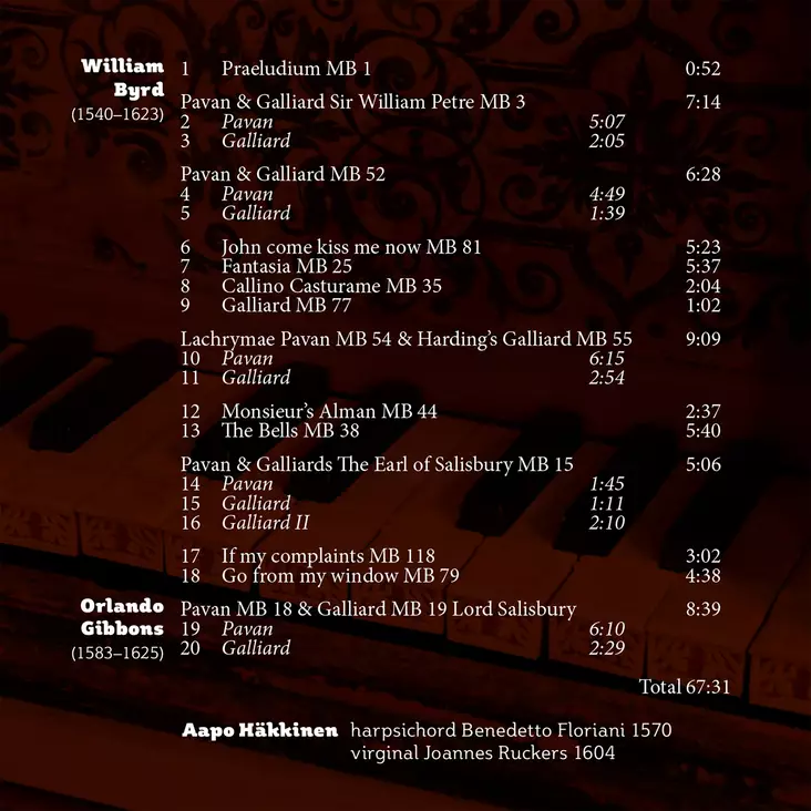 Byrd, William / Häkkinen, Aapo : Late Music for the Virginals - Klassinen CD - 182 - 1