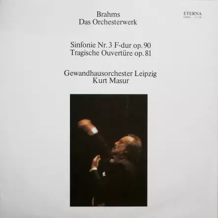 Brahms – Symphony No. 3 & Tragic Overture – Gewandhausorchester Leipzig, Kurt Masur – KÄYTETTY LP - Käytetyt - 2532 - 1