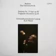 Brahms – Symphony No. 3 & Tragic Overture – Gewandhausorchester Leipzig, Kurt Masur – SECOND-HAND LP - Käytetyt - 2532 - 1