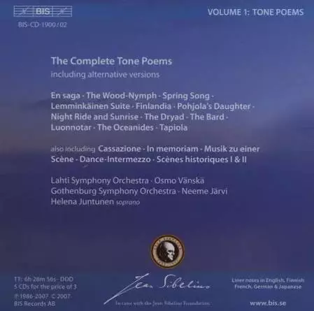Jean Sibelius: The Sibelius Edition - Tone Poems (KÄYTETTY 5 x CD BOKSI) - Klassinen CD - 2654 - 1