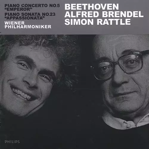 Beethoven* - Alfred Brendel, Wiener Philharmoniker, Simon Rattle* – Piano Concerto No.5 "Emperor" / Piano Sonata No.23 "Appassionata" (KÄYTETTY CD) - Käytetyt - 2114 - 1