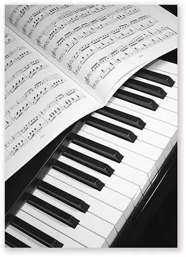 Kortti piano ja nuotit - Musiikkiaiheiset Lahjatavarat - 1104 - 1