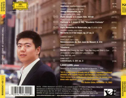 Lang Lang: Live at Carnegie Hall (KÄYTETTY 2 x CD) - Klassinen - 2304 - 1
