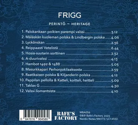 FRIGG - Perintö/Heritage - Maailmanmusiikki CD - 2735 - 1