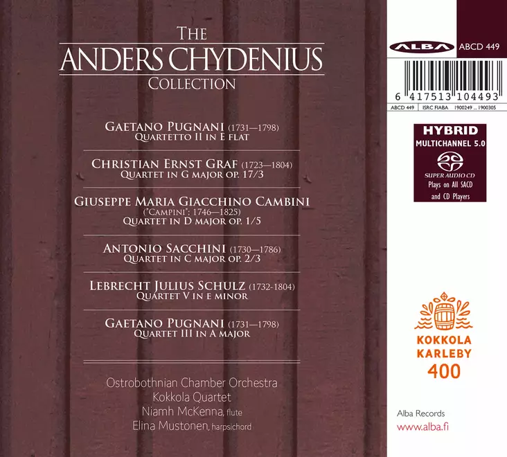 Ostrobothnian Chamber Orchestra / Kokkola Quartet / Mckenna, Niamh / Mustonen, Elina : The Anders Chydenius Collection - Classical CD - 48 - 1