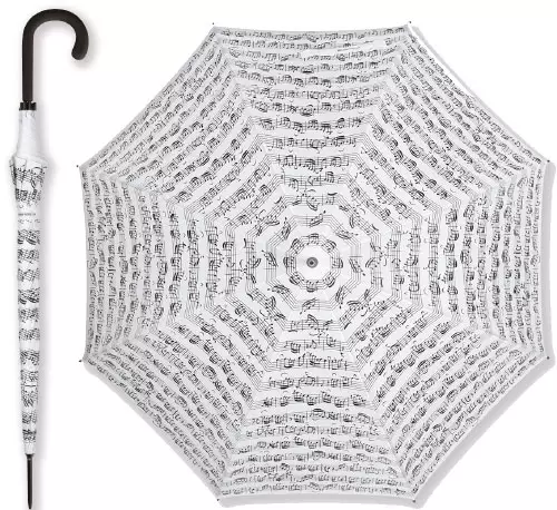 Sateenvarjo nuotti valkoinen - Musiikkiaiheiset Lahjatavarat - 1089 - 1