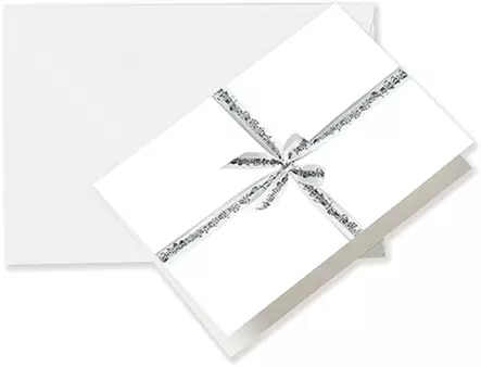 Greeting Card Line of notes/ribbon + Envelope - Music-themed gift items - 1059 - 1